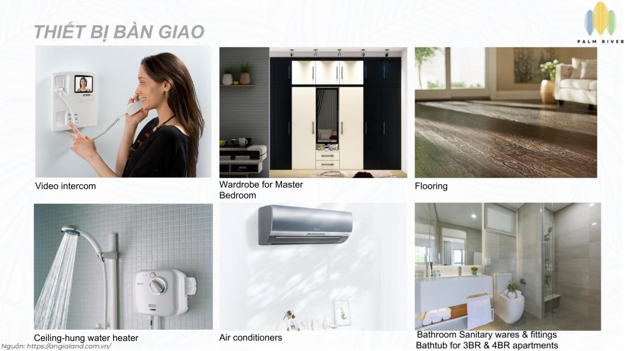 Bảng tổng hợp danh mục vật liệu trang thiết bị bàn giao căn hộ