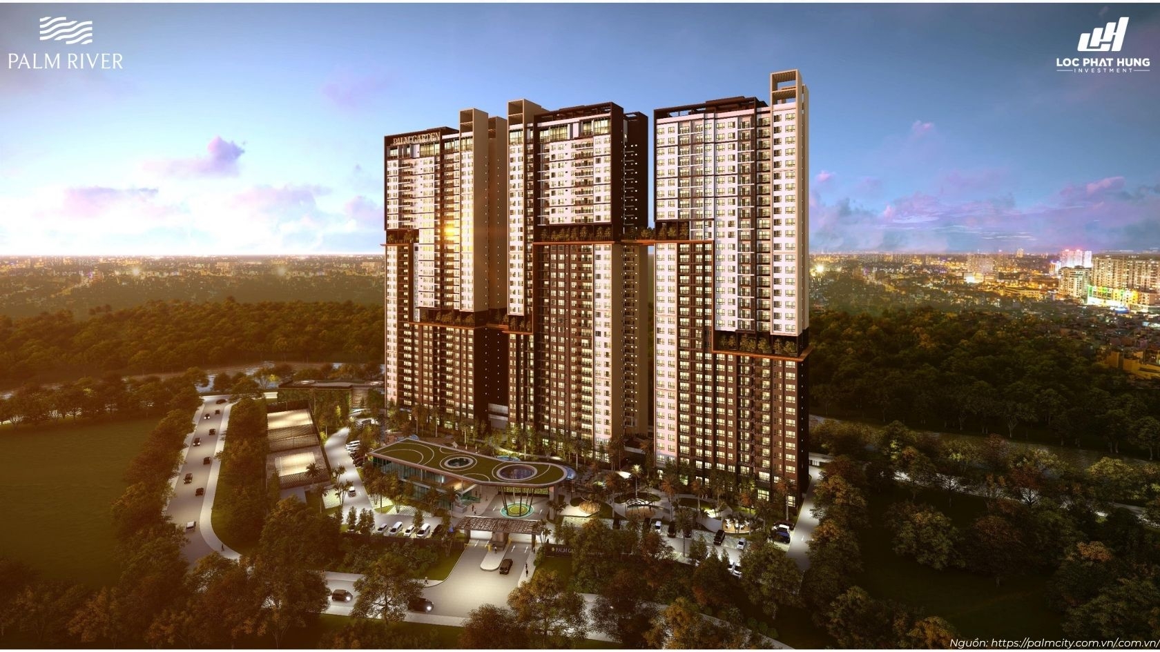 Phối cảnh tổng thể Palm River quận 2