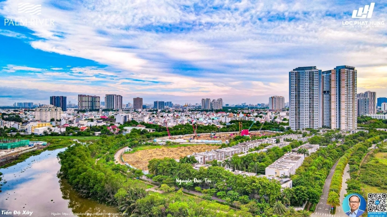 Tầm nhìn thực tế dòng sông Giồng xanh mát bao quanh dự án